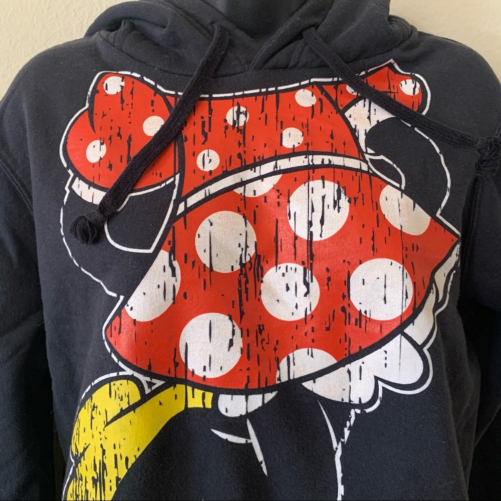 Disney Black Minnie Mouse Body Hooded Bow Sweatshirt - Picture 3 of 8